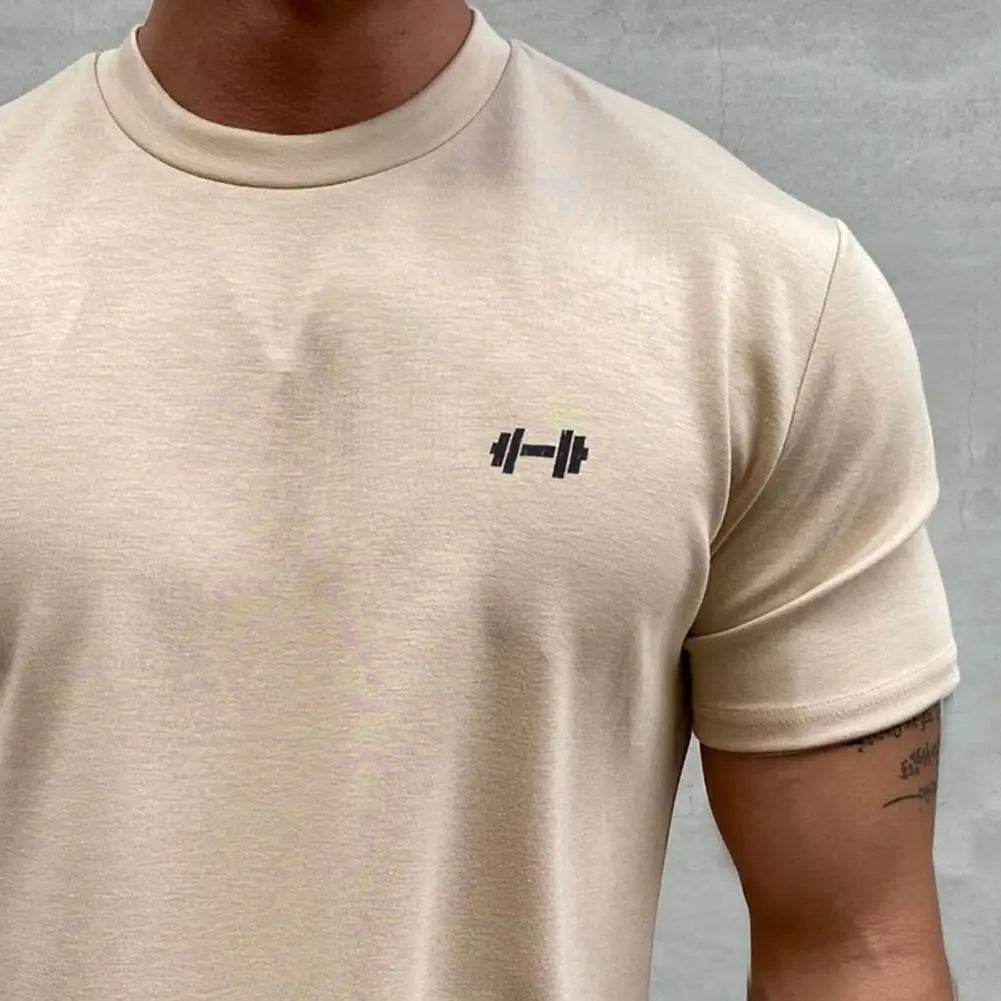 2025 Men T-shirt Male Sports Gym Muscle Fitness T Shirt Blouses Loose Half Sleeve Summer Bodybuilding Tee Tops Men's Clothing - AIAZ