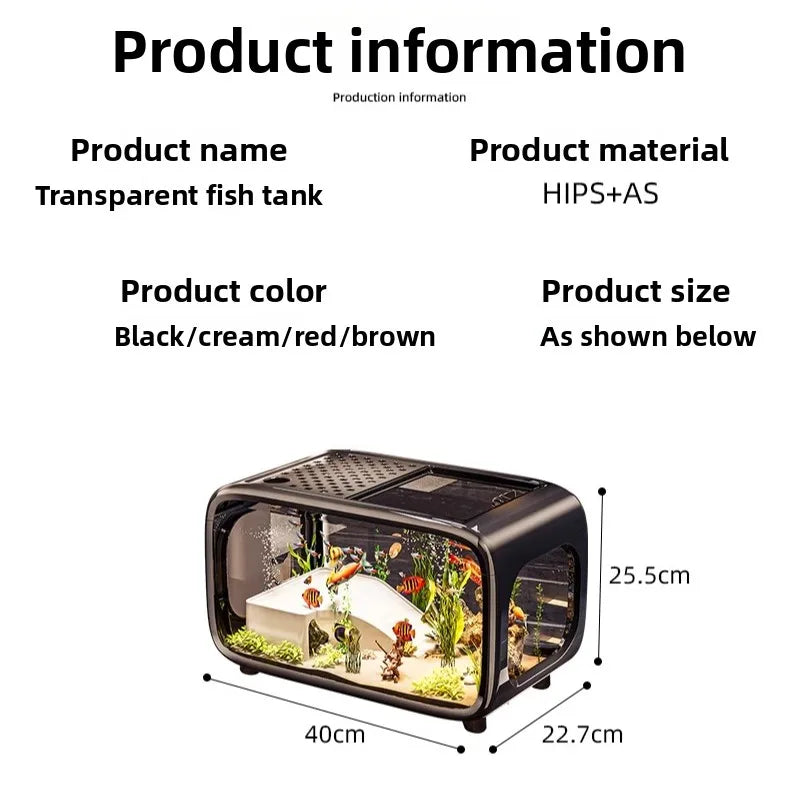 Creative Aquarium Fish Tank Ecological Landscape Set Integrated Filtration Oxygen Generation Machine Transparent Turtle Tank