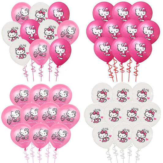 Cartoon Hello Kitty Theme Birthday Party Decor Supplies Kawaii KT Cat Latex Balloons Animal Balloon Baby Shower Kids Toys Gifts - AIAZ