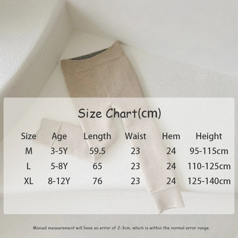 3-12 Years 2023 New Kids Pants Girls Tights Fur Lining Warm Pantyhose Children Skinny Leggings for Winter
