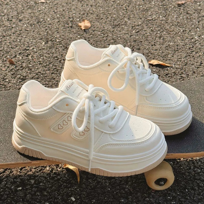 Casual A White Shoes Women Simple Breathable Women's Shoes Sneakers Canvas Women Platform Sneakers