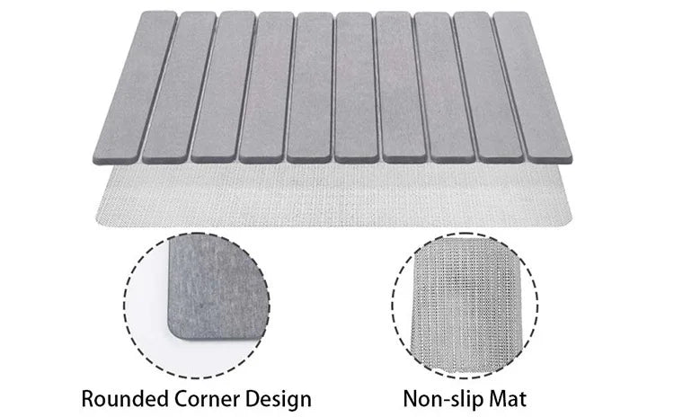 Foldable Foot Mat Quick Drying Bathroom Rug 100% Diatomaceous Earth Bath Mat  Non Slip Diatomite Mats Bathroom Accessories