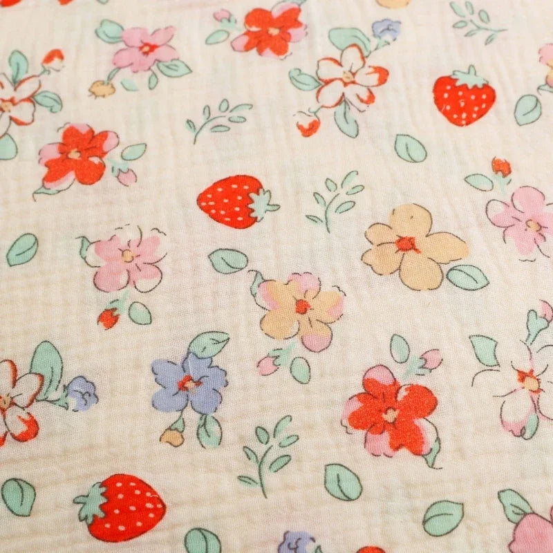 Baby Cotton Muslin Swaddle Blanket Floral/Animal Print Stroller Blanket Infant Diaper Newborn Receiving Blanket