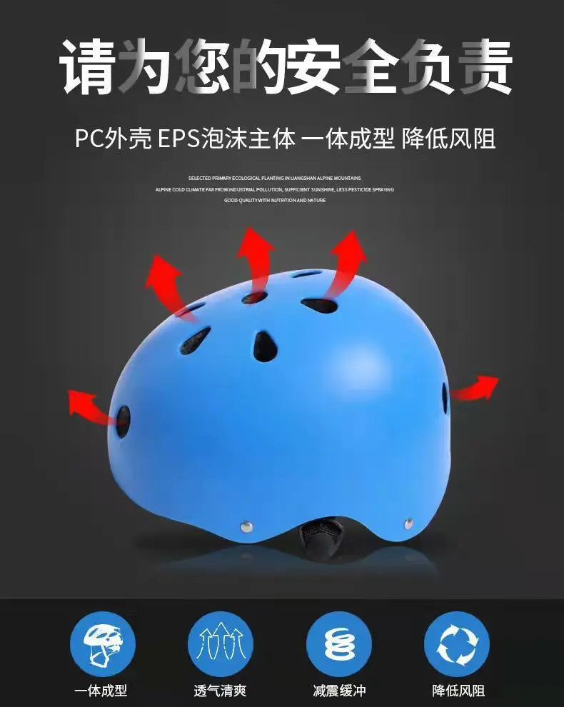 Electric Scooter Round Bike Helmet Cycling Skateboard Ski Child Sports Safety Bicycle Helmet Four Seasons Bike Accessories