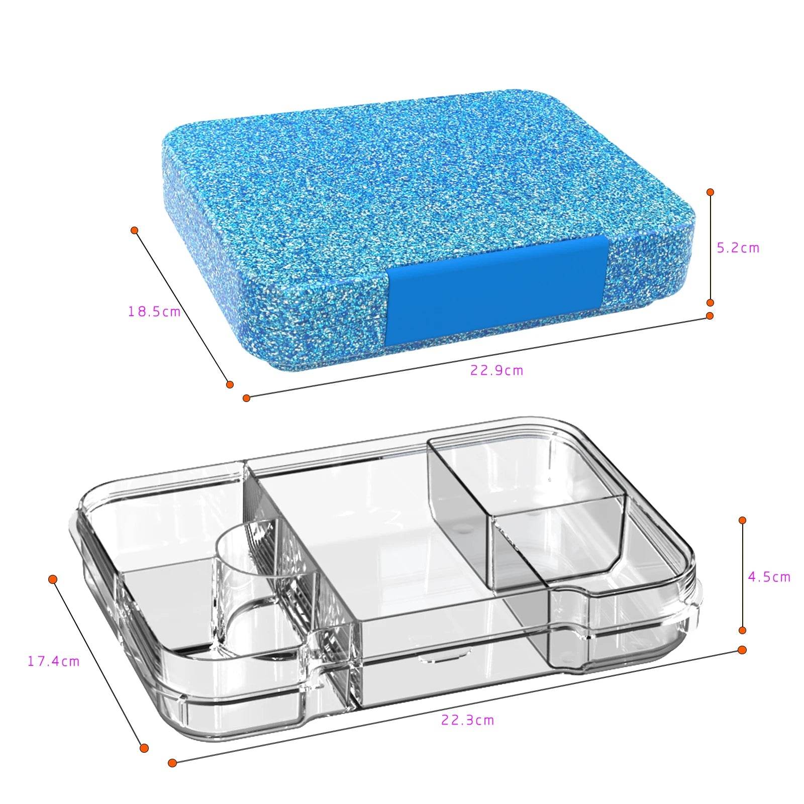 Junior Lunch Box for Children with Compartments, Colourful, Divided & Leak-Proof, BPA-Free Lunch Box for Nursery, school - AIAZ