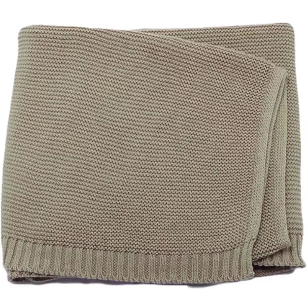 Embroidered Name Knitted Blanket  Stroller Cover Kids Cotton Nap Blanket for Newborn Shower Gifts
