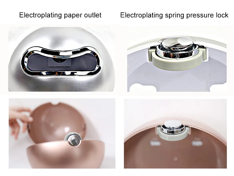 Golden Paper Holder Wall-mounted Toilet Brush Plastic Creative Toilet Paper Box Nordic Trash Can Waste Bins Bathroom Accessories