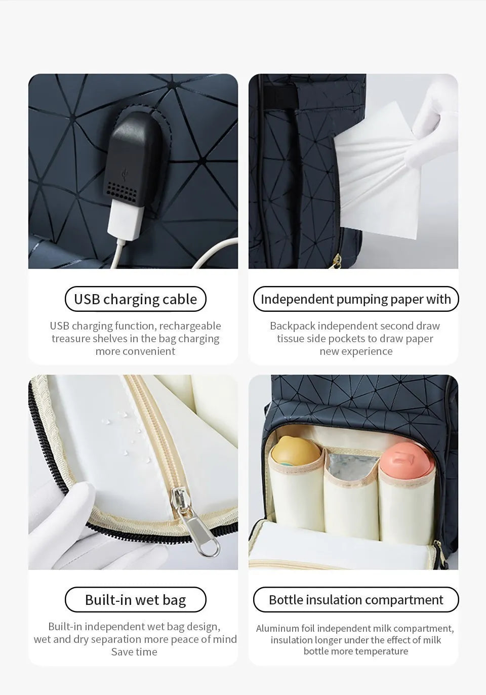 AIBEDILA Mommy Bag Waterproof Large Capacity Fashionable and High Quality Supplies Supplies for Pregnant Women Babies Backpacks