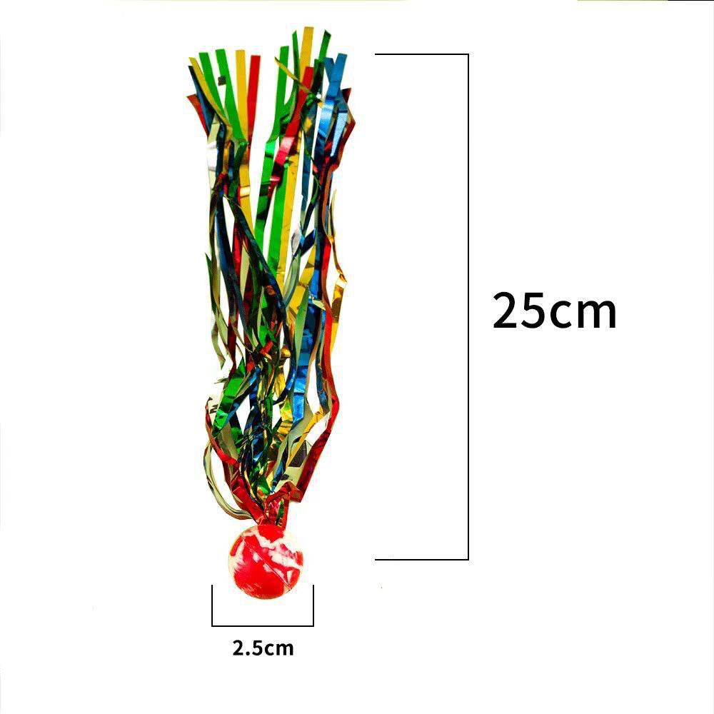 10Pcs 25mm Bouncy Balls with Colorful Streamers Outdoor Toys for Kids Birthday Party Favors Christmas Thanksgiving Pinata Gifts - AIAZ