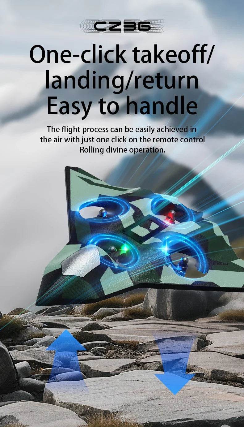 RC Aircraft EPP Foam Stunt Glider Electric Fighter Remote Control Airplane Fall Resistant Plane Toys for Boys Kids CZ01 CZ63 - AIAZ