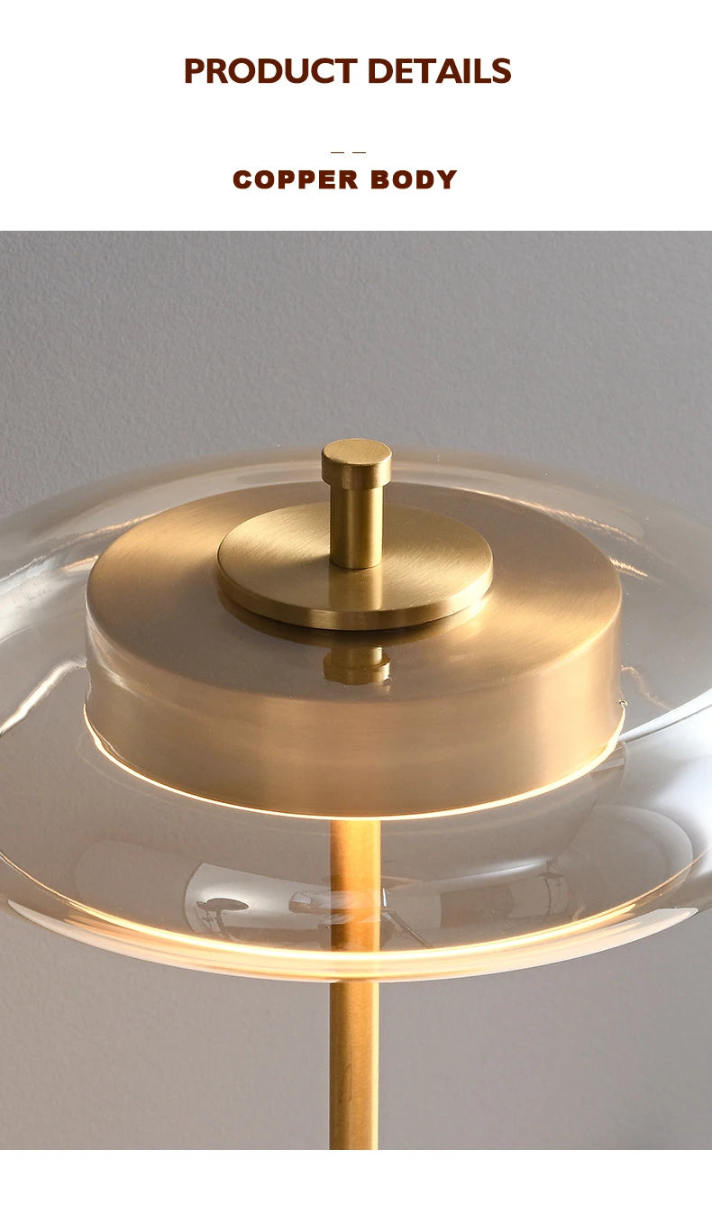 Retro Glass Floor Lamp Luxury Gold Lustre Glass Floor light for Living Room Bedroom bedside Mushroom Metal Art Design Table lamp
