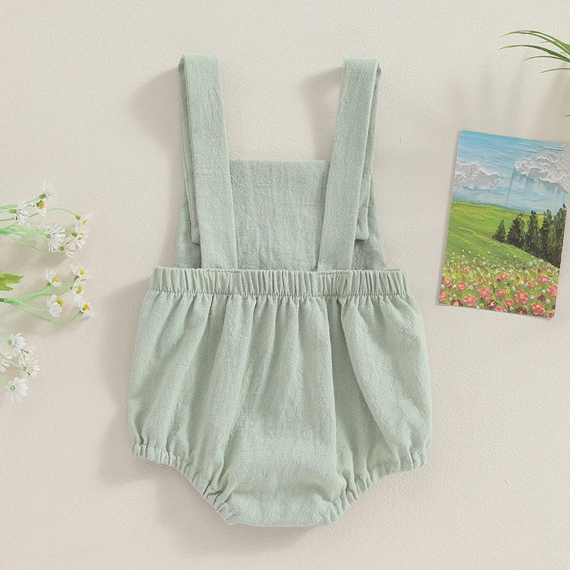Citgeett Summer Infant Baby Girl Sleeveless Bodysuit Print Suspender Jumpsuit Cute Casual Clothes