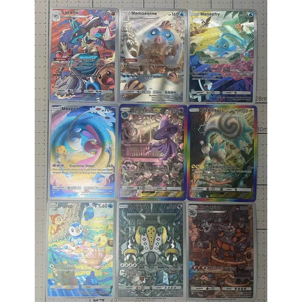 13PCS/SET NEW DIY Anime PTCG POCKET COLLECTION CARD WIGGLYTUFF TATSUGIRI ENGLISH VERSION Embossed Texture Flash Card Child Gift - AIAZ