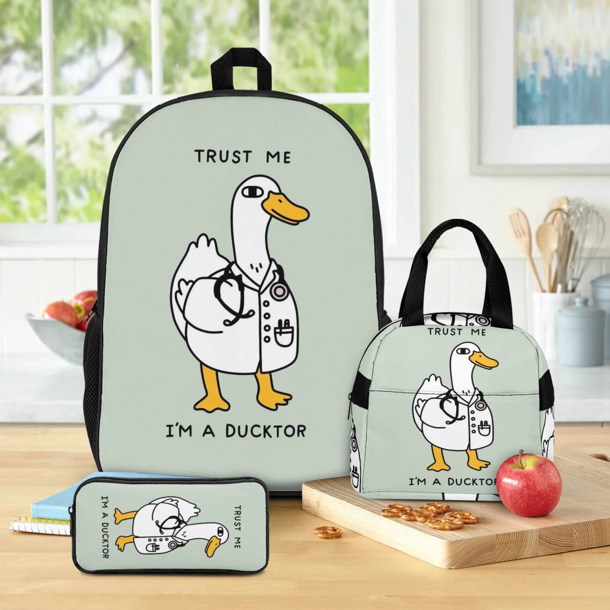 3Pcs Set School Backpack with Front Pocket,Cartoon L-eveling School Bags for Girls Boys,Large Child Backpack - AIAZ
