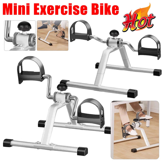 Mini Pedal Exerciser Exercise Bike Indoor Under Desk Bike Pedal Exerciser for Elderly Leg Rehabilitation Home Fitness Equipment