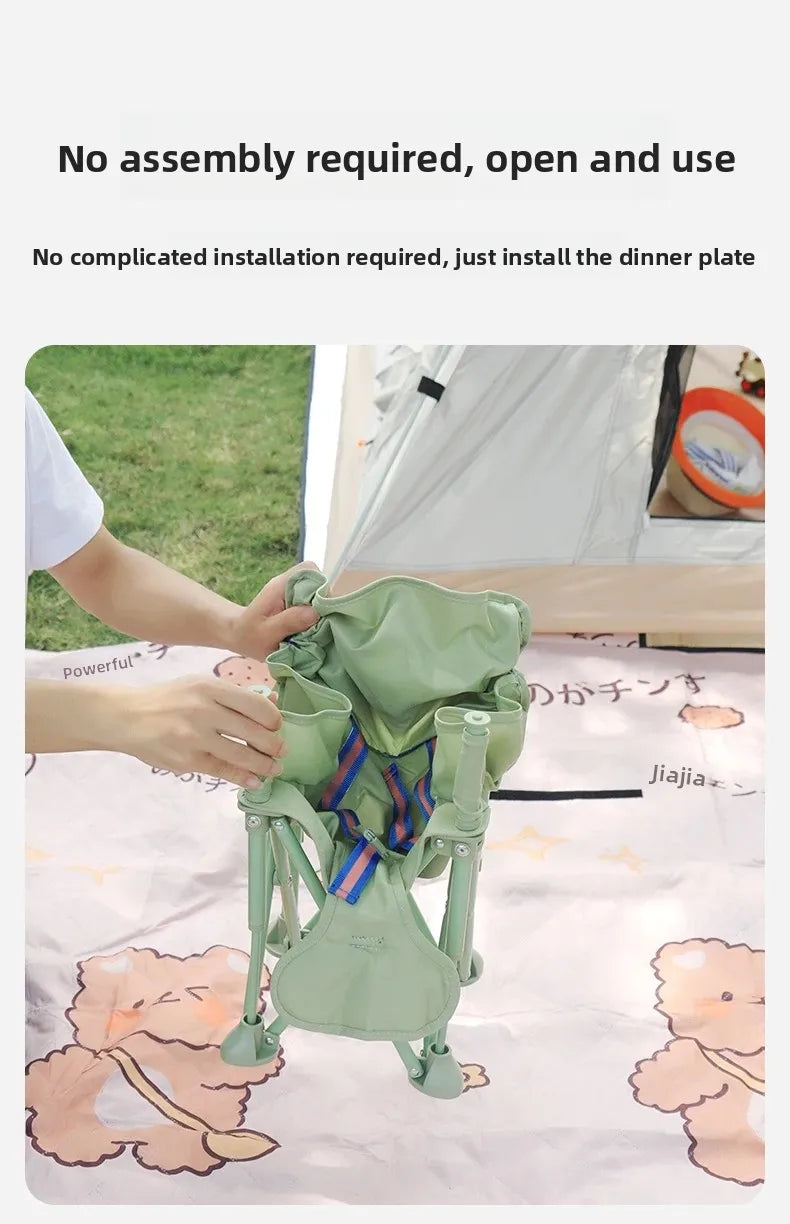 Foldable Baby Highchair with Anti-Slip Seat-Multi-Functional Feeding Chair for Outdoor Easy-Clean Portable Design for Beach