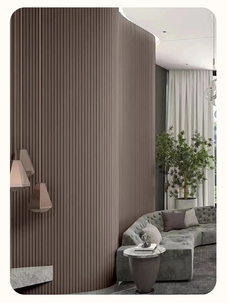 6 pieces 2.3M Rotating Solid Wood Grille Panel - Great Wall wave board internet famous background wall wrap with cylinder