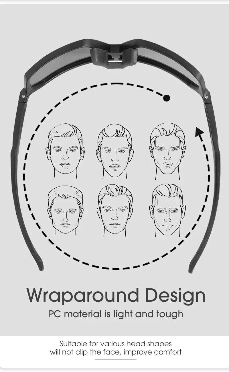 SCVCN Men Bike Photochromic Glasses Cycling Sunglasses for Women Sports Running MTB Biking Eyewear Road Mountain Bicycle Goggle