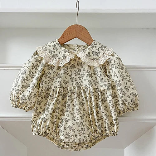 2025 New Spring 0-24M Baby Girl Clothing Infant Baby Girls Jumpsuit Long Sleeved Cotton Embroidery Newborn Baby Girls Bodysuits