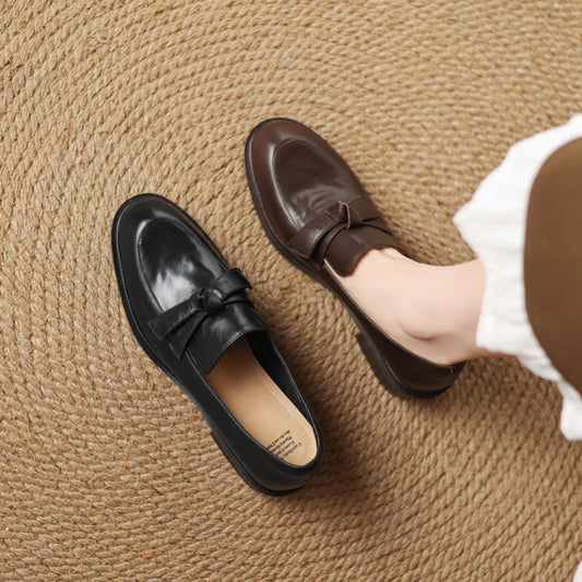 Dress Shoes Women Loafers Cow Leather Sheepskin Rubber Formal Business Suit Ladies 2025 Spring Autumn Handmade