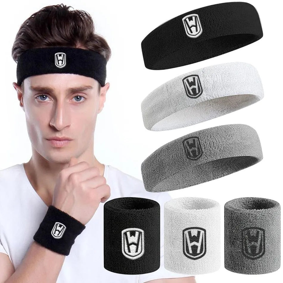 WOSWEIR-Cotton Athletic Headband Elastic Sweatbands Women Men Basketball Sports Gym Fitness Sweat Band Volleyball Tennis