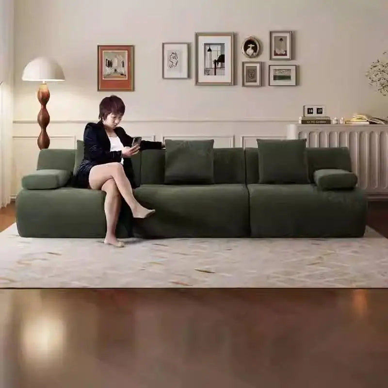 Design Large Green Sofas European Filler Armrest Salon Living Room Sofas Compressed Bedroom Lazy Divano Compresso Home Furniture