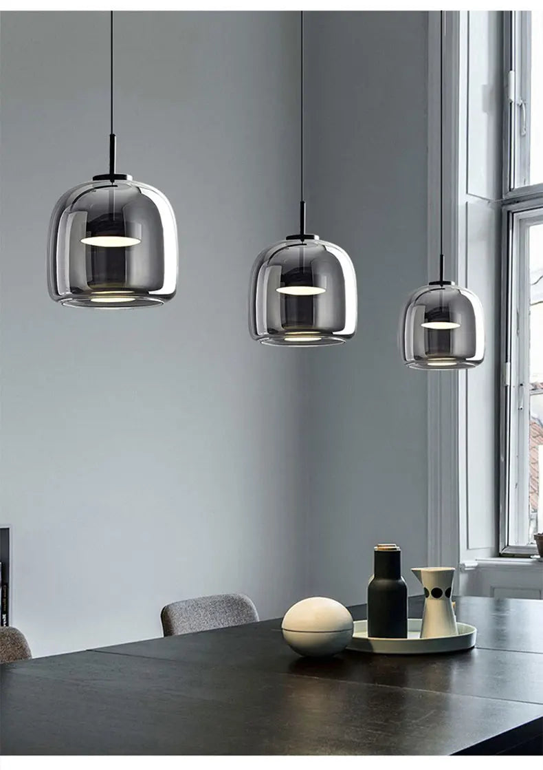 Nordic Glass Restaurant Pendant Lamp Simple Bar Hanging Lamp Dining Room Table  Ceiling Light