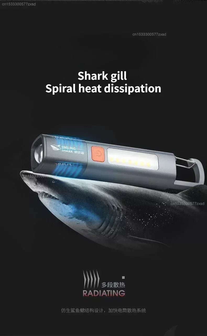 Xiaomi Outdoor Flashlight Portable Strong Light Variable Focus with Floodlight Side Lights Long Range Rechargeable Flashlight