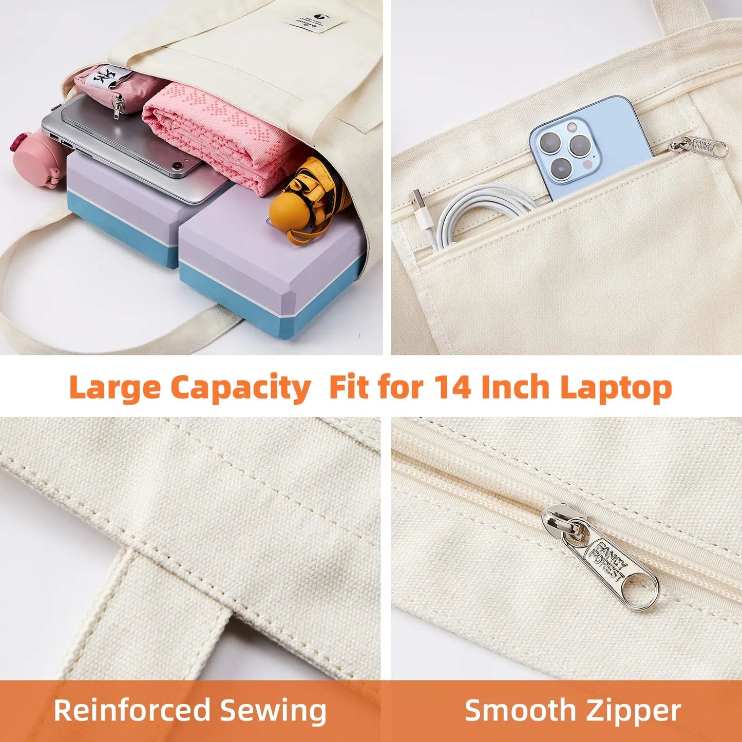 Yoga Mat Bag with Pockets Fits All Size Mats Multi-Functional Storage Pockets Durable Canvas Large Yoga Mat Tote Sling Carrier