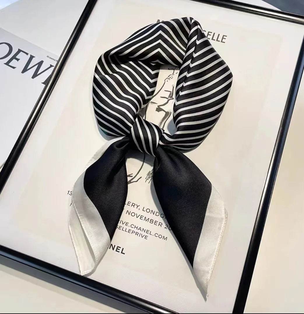 Fashion Luxury Brand 70cm Silk Square Scarf Women Satin Neck Tie Female Hair Bandana Headkerchief Shawl Wrap Hijab Echarpe - AIAZ