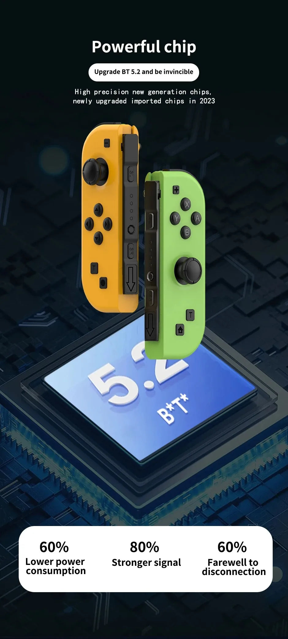 Wireless Gamepad For Switch/OLED/IOS/Android/PC Bluetooth Controller Joystick With Trubo Wake UP 6 Axis Gyro Joycon Game Console