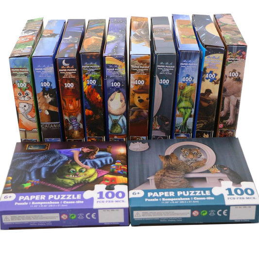 100 Pieces Jigsaw Puzzle Assembling Picture Dog Animals Decompression Puzzles Toy for Adult Children Kids Educational Gifts - AIAZ