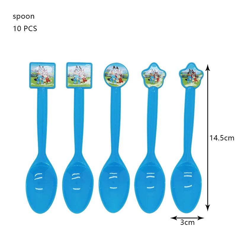 New Bluey Birthday Party Decoration Latex Balloons Bingo Aluminum Film Balloon Disposable Tableware Kids Event Supplies Backdrop - AIAZ