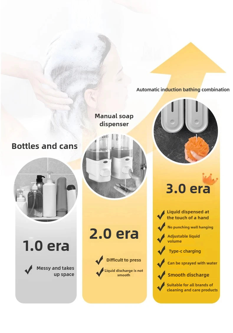 420ML Wall-mounted Automatic Liquid Soap Dispensers Kitchen Touchless Induction Sensor Hotel Malls Bathroom Accessories
