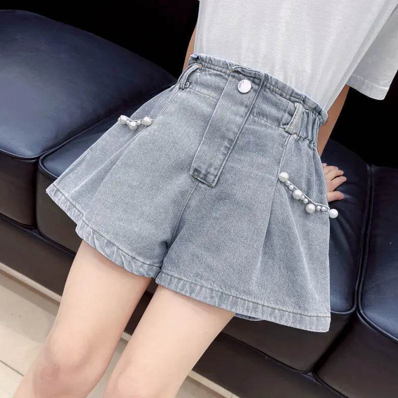 1pcs Summer Girl Kids New Mid Waist Denim Short Toddler Teenage Casual Pants Children Classics Fashion Looses Soft Jeans Shorts - AIAZ