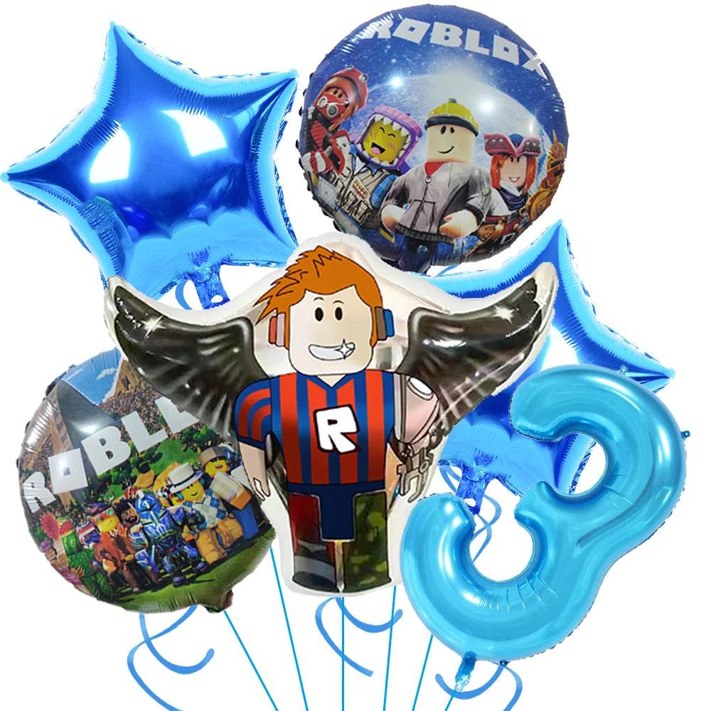 Hot Roblox Birthday Party Decor Game Balloons Disposable Tableware Backdrop For Kids Boy Party Supplies Baby Shower Toy Gifts - AIAZ