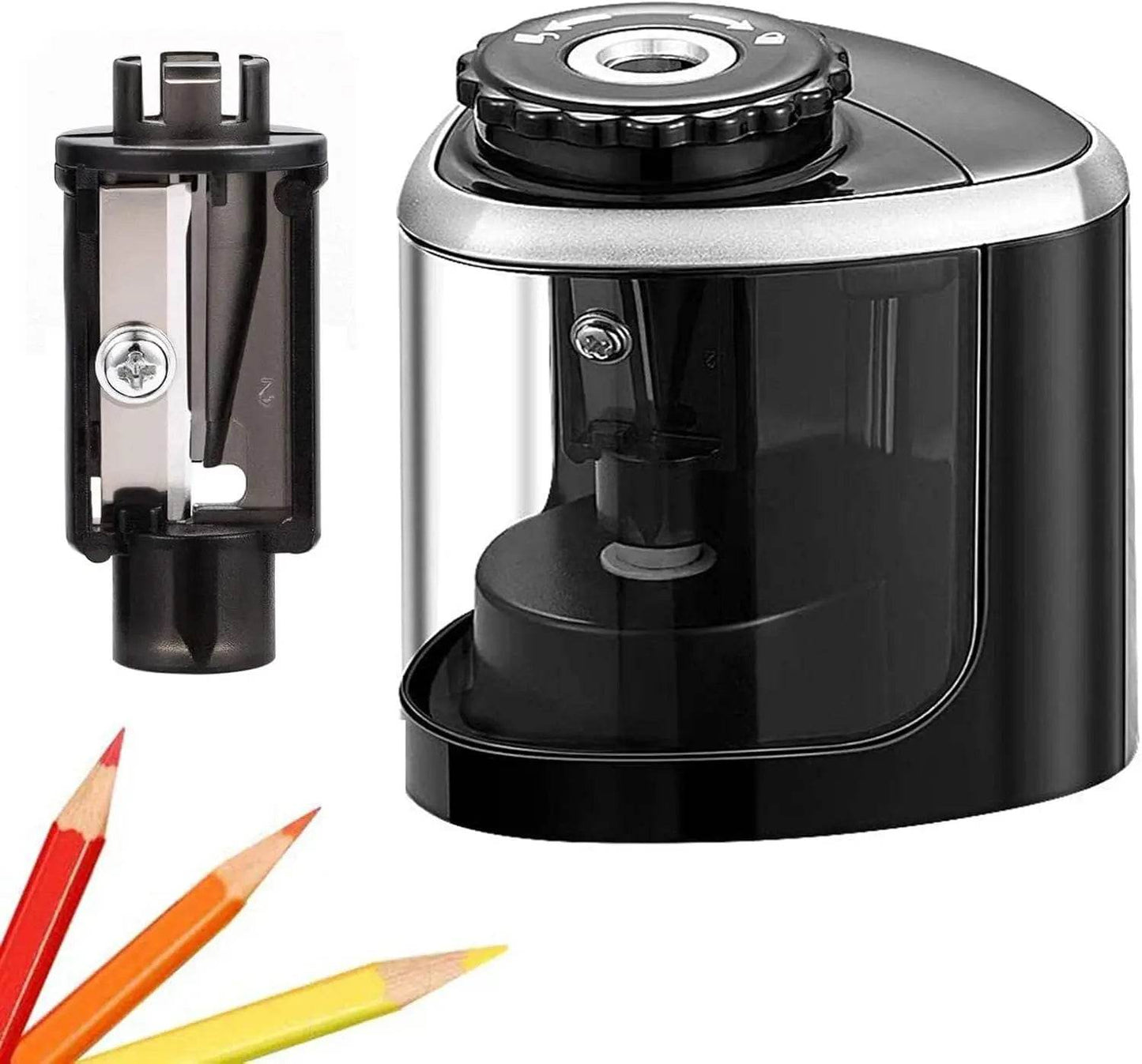 Portable Electric Pencil Sharpeners Fast Sharpen Back to School Supplies Sketch Writing Pencils(6-8mm) Student Classroom Office - AIAZ