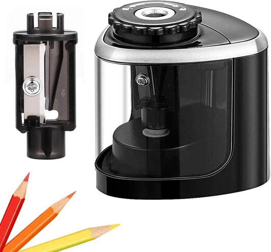 Portable Electric Pencil Sharpeners Fast Sharpen Back to School Supplies Sketch Writing Pencils(6-8mm) Student Classroom Office - AIAZ