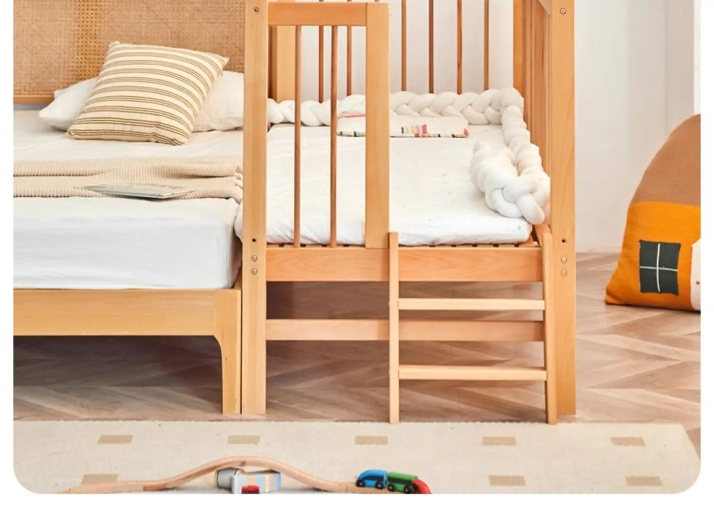ZZ Stitching Widened Bed Newborn Children's Bed Large  Bed for Adults Sleep Warmer Crib