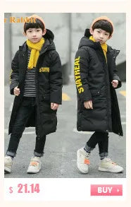 -30 degree Winter Ski Suit Plus Velvet Baby Jumpsuit Boy Overalls Warm Kids toddler girl Clothes Children Clothing coat overcoat