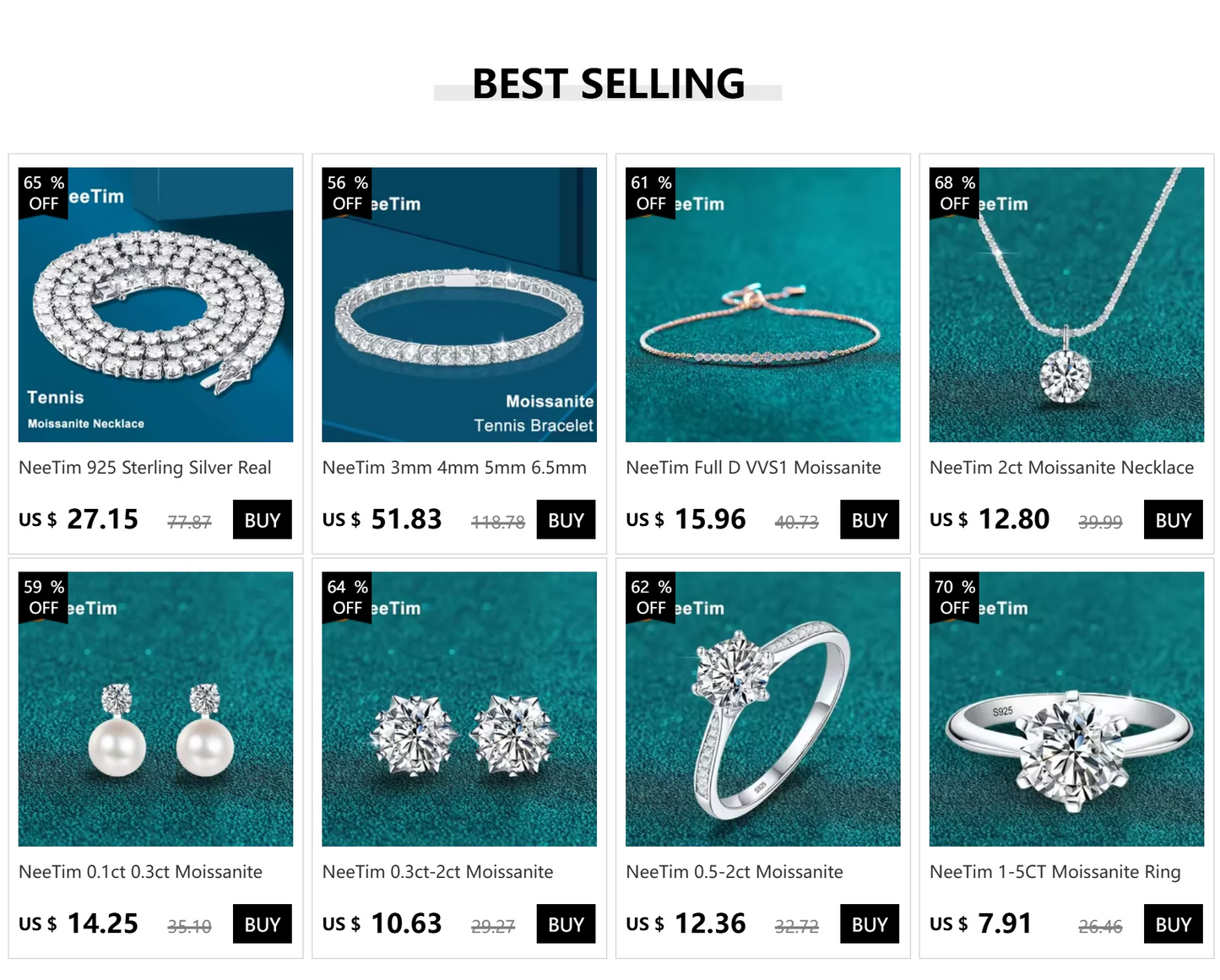 NeeTim D Color Moissanite Tennis Bracelet 925 Sterling Silver with White Gold Plated Shiny Bracelets Chian for Women Wholesale