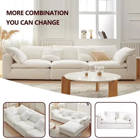 Modern Compression Modular Combination Cloud Fabric Sofa Set Furniture Vacuum Pack Compression Sofa for Boxed Living Room Sofas
