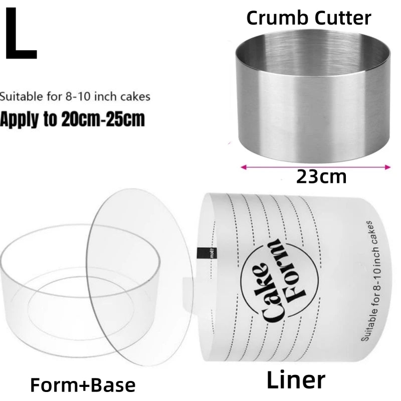 Adjustable Round Cake Ring Mold Retractable Fondant Mousse Cake Ring Acrylic Circle Baking Ring Cake Tools Round Cake Form Kit