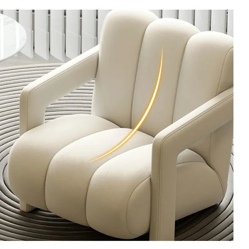 Cream Style Single Lounge Chair Light Luxury Sofa Designer Wool Living Room Reception Single Chair