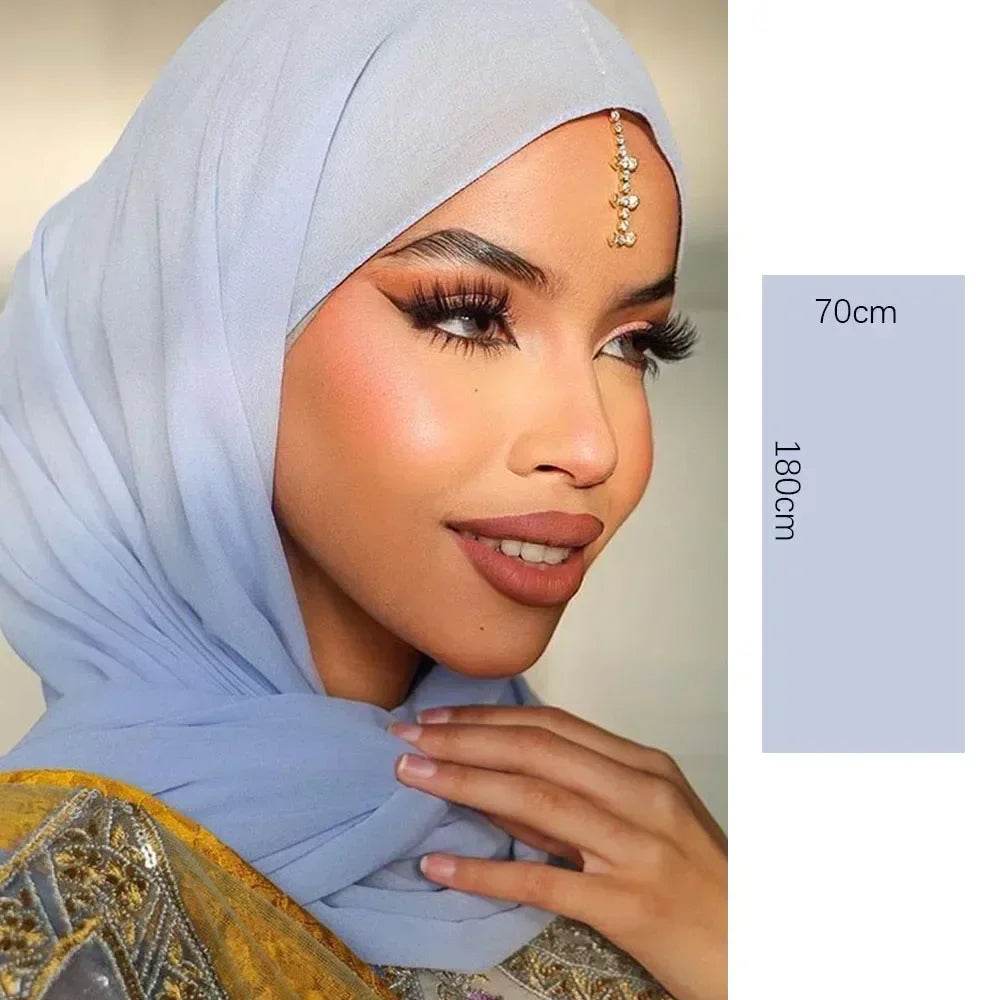 Muslim Women Chiffon Hijab Scarf Chiffon Soft Hijabs Shawl Long Scarves Wrap Headscarves For Muslim Fashion - AIAZ