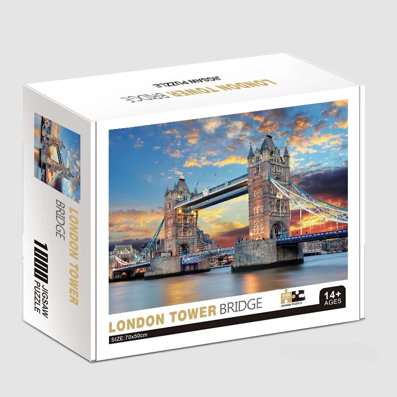 75*50cm 1000pcs Puzzle Difficult Adult World Famous Painting Puzzle Landscape Stress Relief Education Puzzle Toys