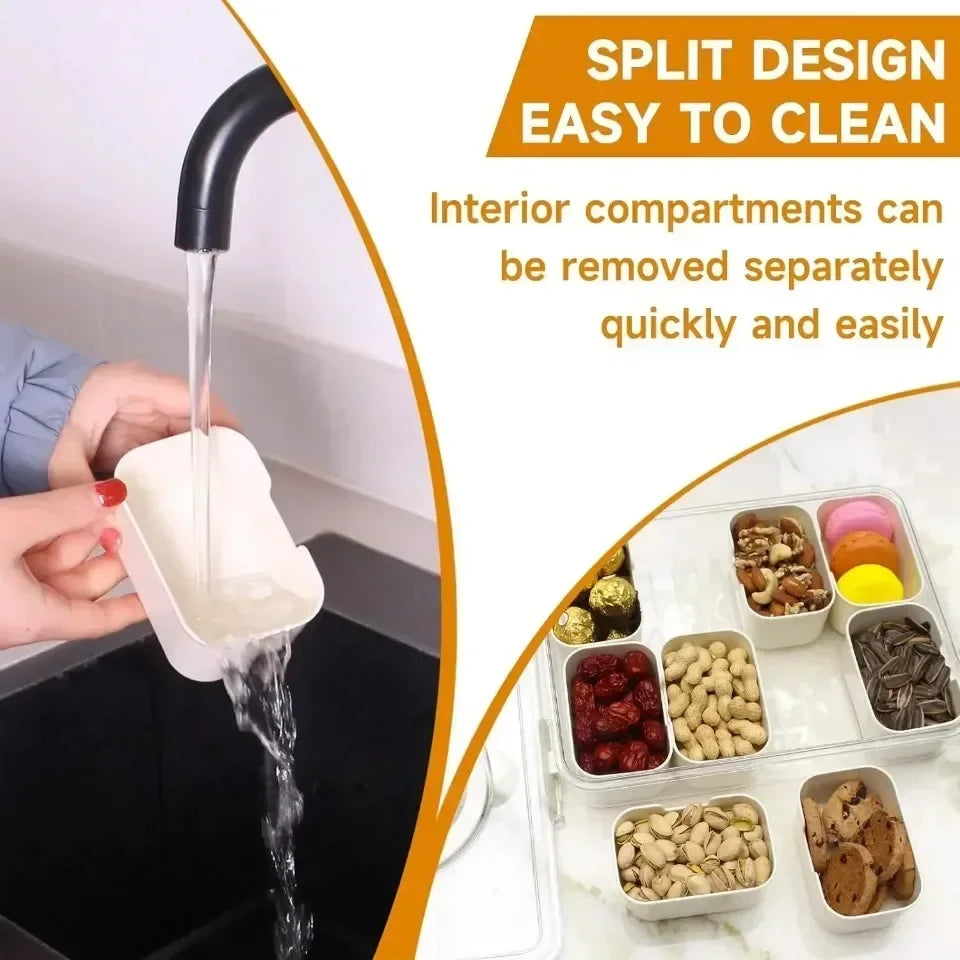 Drain Basket Divided Fresh-keeping Boxes Household Snack Fruits Transparent Simple and Transparent Kitchen Fresh-keeping Box