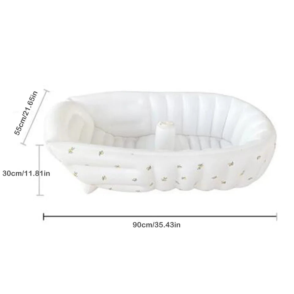 Baby Inflatable Bathtub, Portable Baby Bath Tub Non-slip Travel Bathtub Mini Air Swimming Pool Child Thick Folding Shower Tub