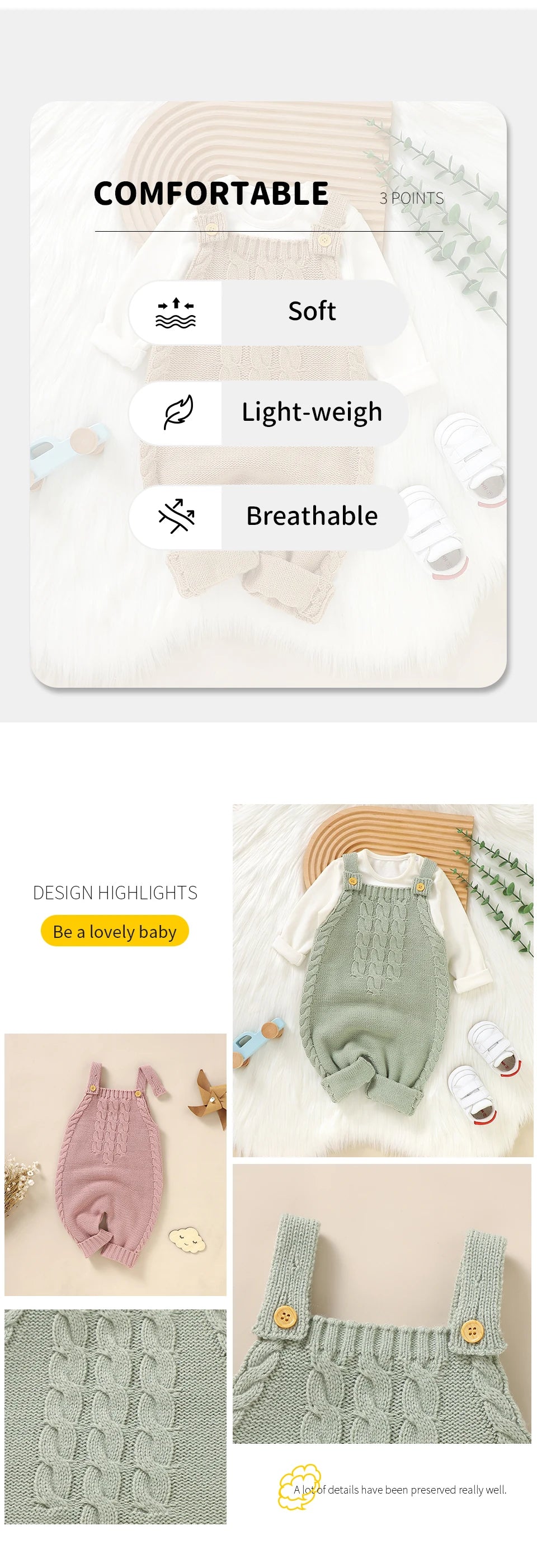 Infant Boys Girls Sleeveless Rompers Clothes 0-18m Newborn Babies Solid Color Knitted Jumpsuits Outfit Spring Fall Children Wear