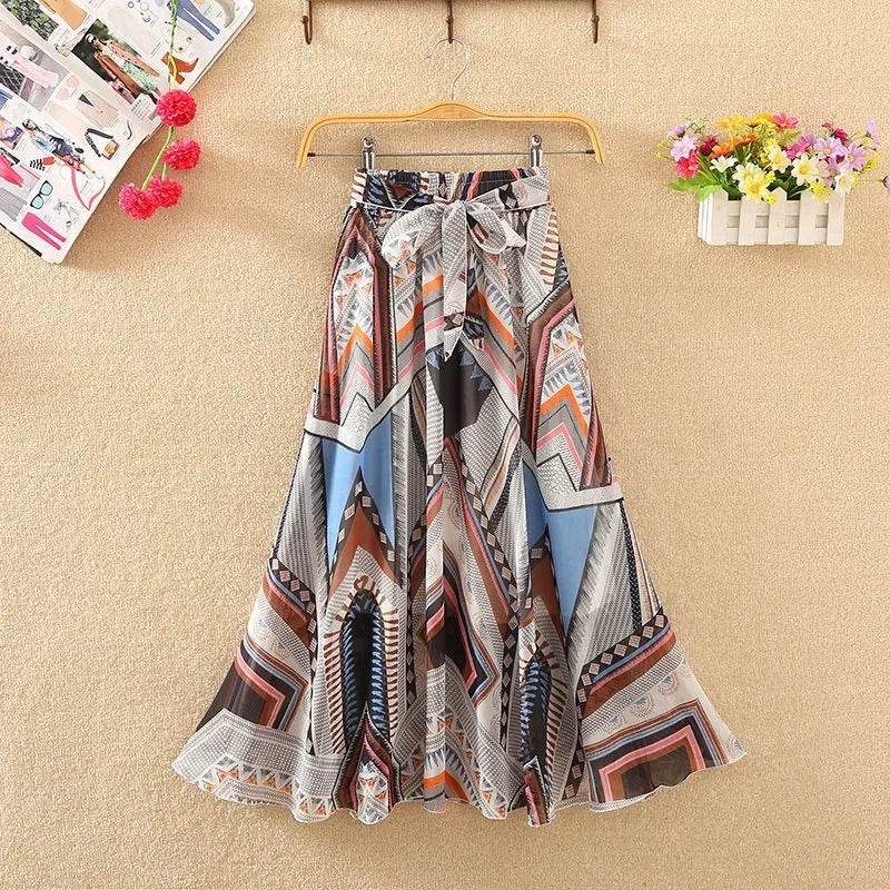 Skirts for Women Summer 2024 A Line High Waist Woman Skirt Casual Trend Modest Vintage Cheap Quality Korean Fashion Style Y2k V - AIAZ